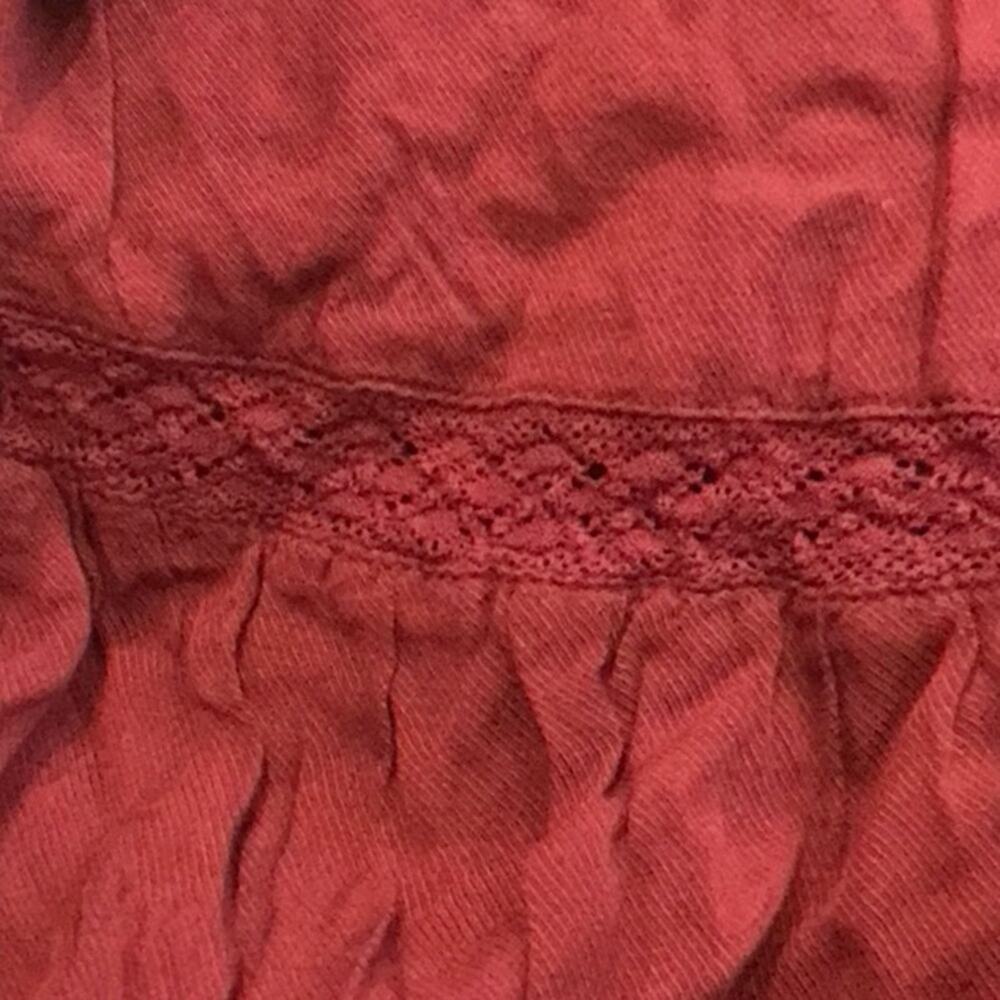 RO&DE burgundy tiered w/lace butterfly sleeve top size small - Picture 8 of 8